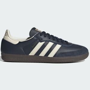 Navy Samba OG Suede-Trimmed Leather Sneakers size 8
